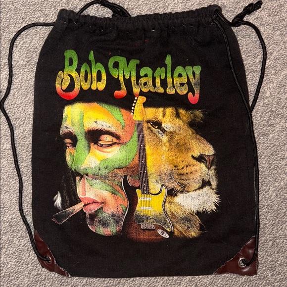 Bob Marley 2-Sided Drawstring Bag - Picture 2 of 3